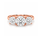 Round Lab diamond trilogy ring UAE