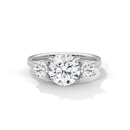 Round diamond trilogy ring