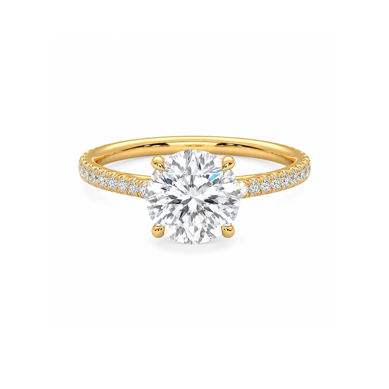 Round lab diamond Engagement ring
