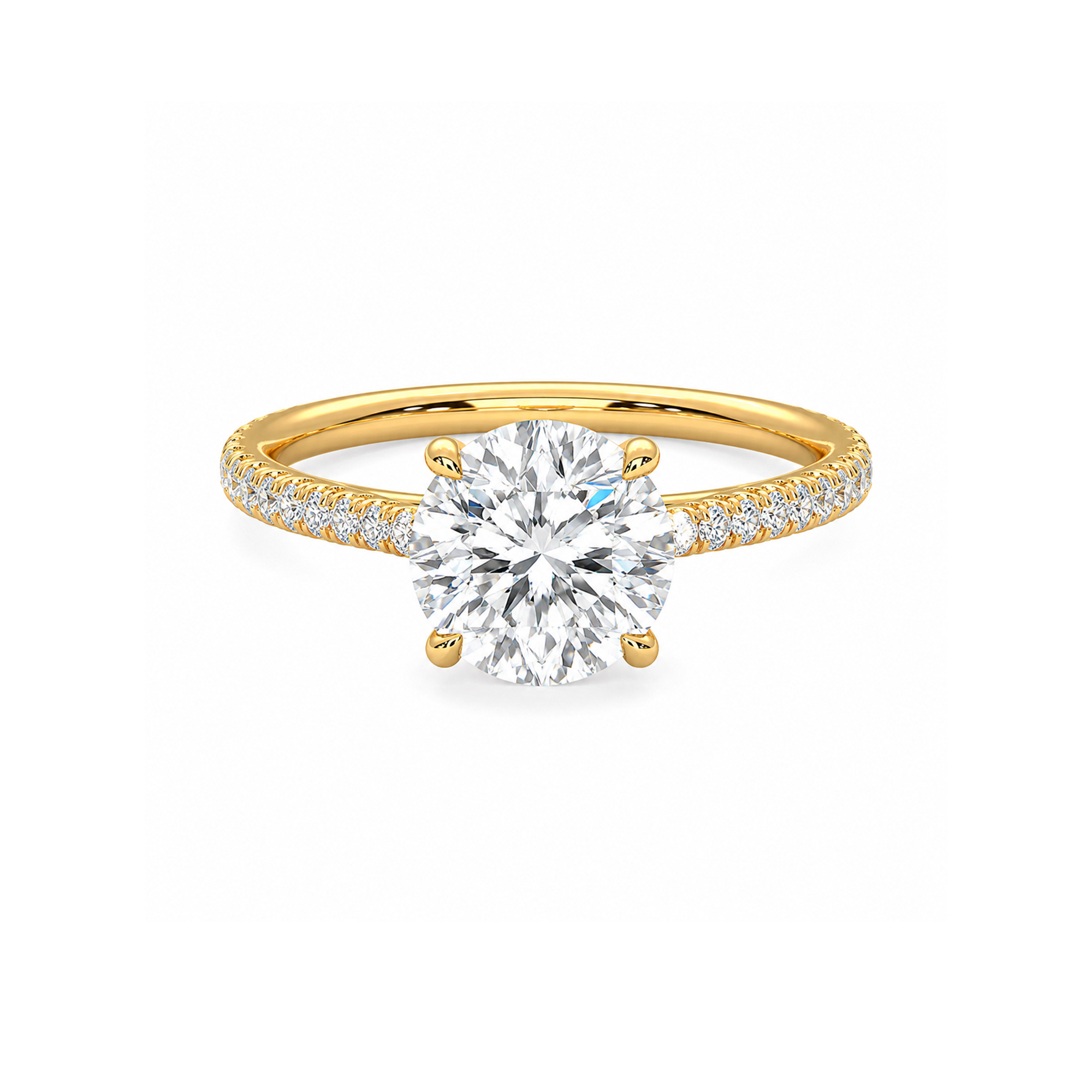 Round lab diamond Engagement ring
