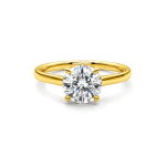 Round lab diamond Solitaire ring