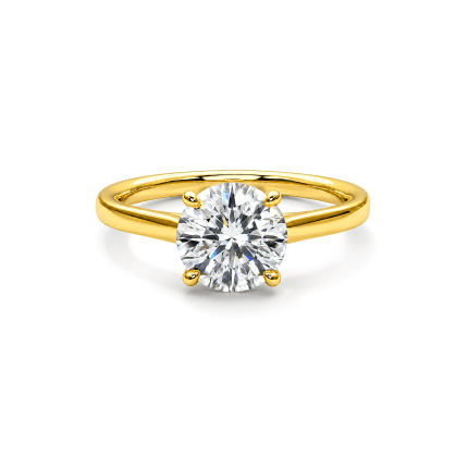 Round lab diamond Solitaire ring