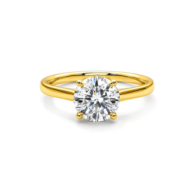 Round lab diamond Solitaire ring
