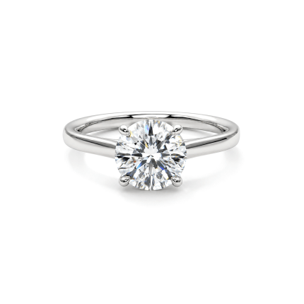 Round lab diamond Solitaire ring Dubai
