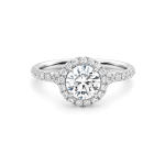 Round lab diamond ring with halo Dubai