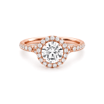 Round lab diamond ring with halo UAE