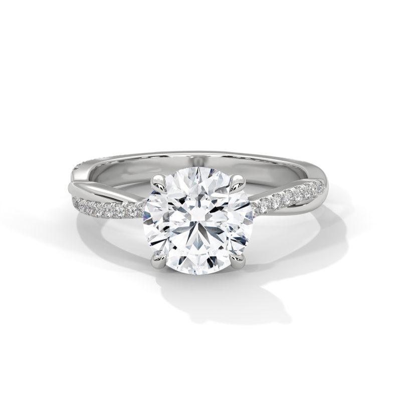 Twisted shanks lab diamond ring