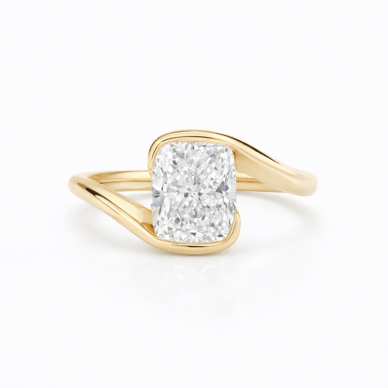 3 carat Cushion Lab Diamond Ring