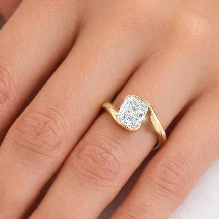 3 carat Cushion Lab Diamond Ring Dubai