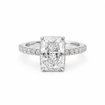 3 carat radiant lab diamond ring with side diamonds