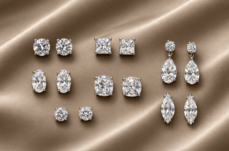 Customized Lab Grown Diamond earrings in Gold Souk Dubai