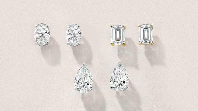 Lab diamond earrings in Gold Souk Dubai