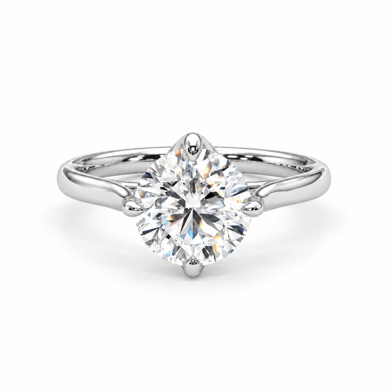 Round lab grown diamond ring Dubai
